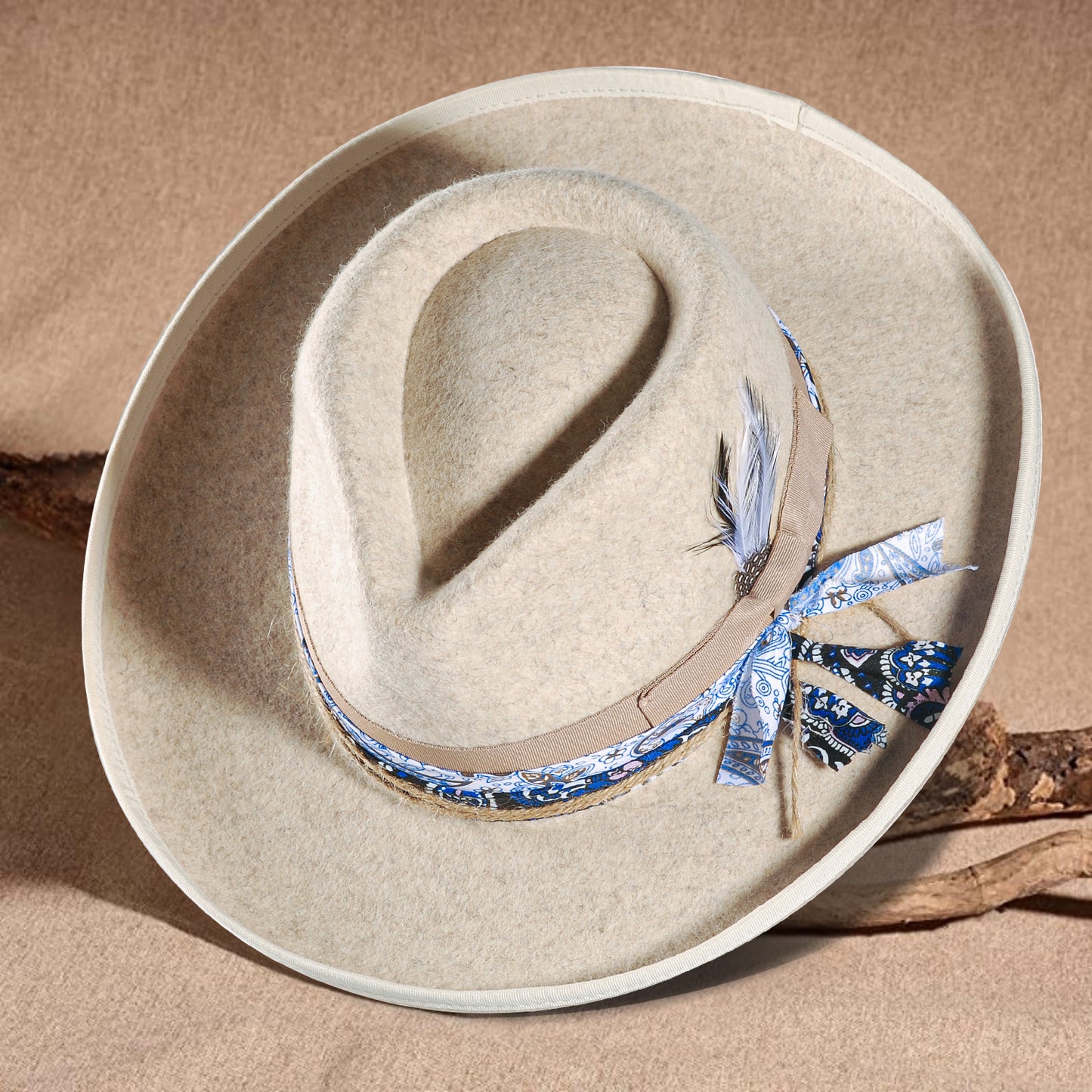 Western Fodora Felt Hat (Includes All The Accessories)