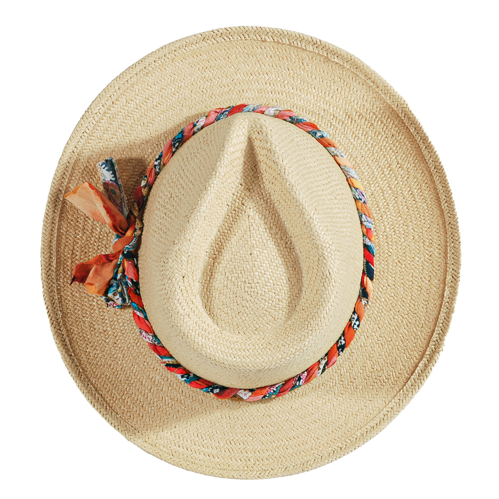 Geoffery Straw Fedora Hat – Beige (Includes All The Accessories)