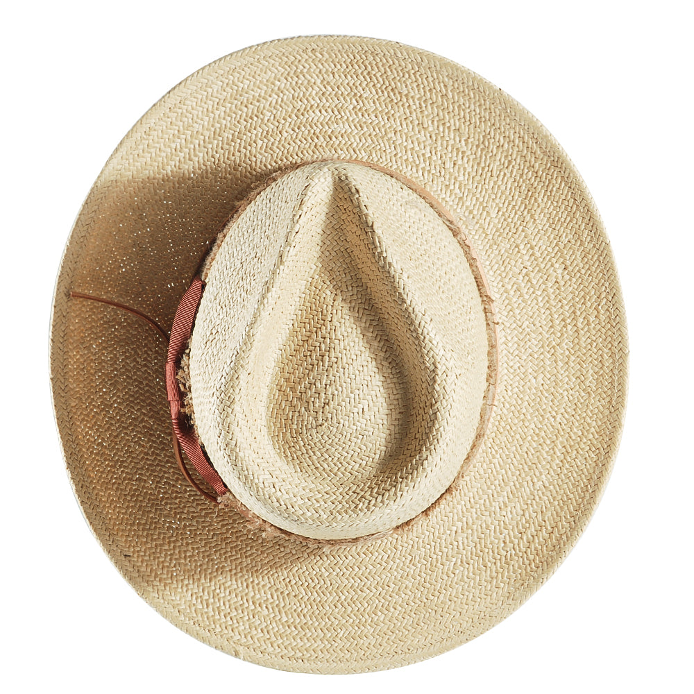 Geoffery Straw Fedora Hat – Beige (Includes All The Accessories)