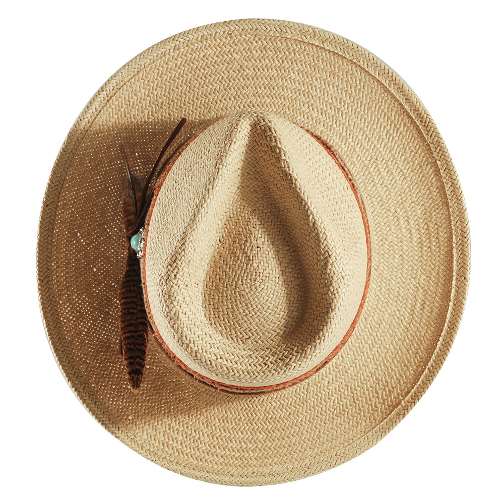 Geoffery Straw Fedora Hat – Beige (Includes All The Accessories)