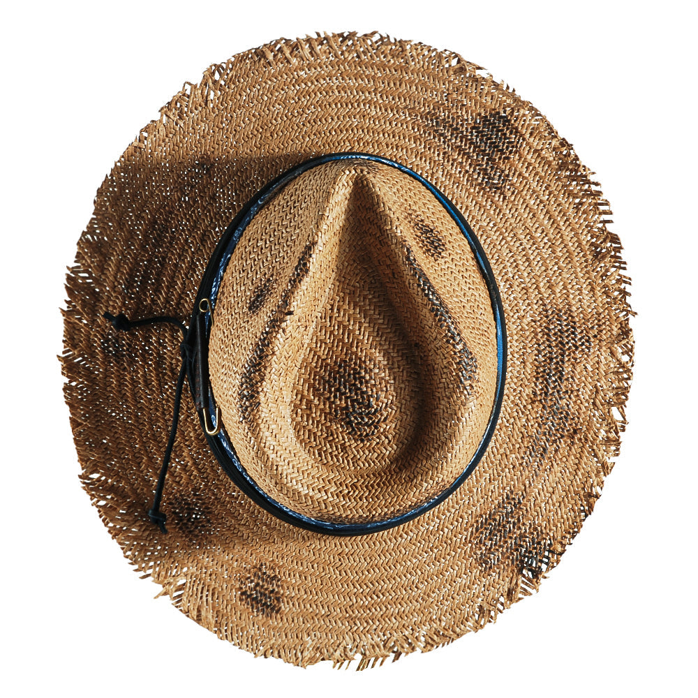 Geoffery Straw Fedora Hat – Khaki (Includes All The Accessories)