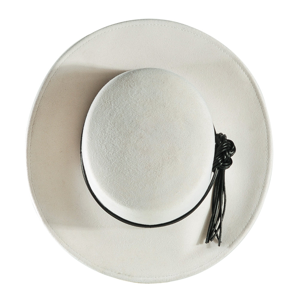 Rounded Felt Hat-White