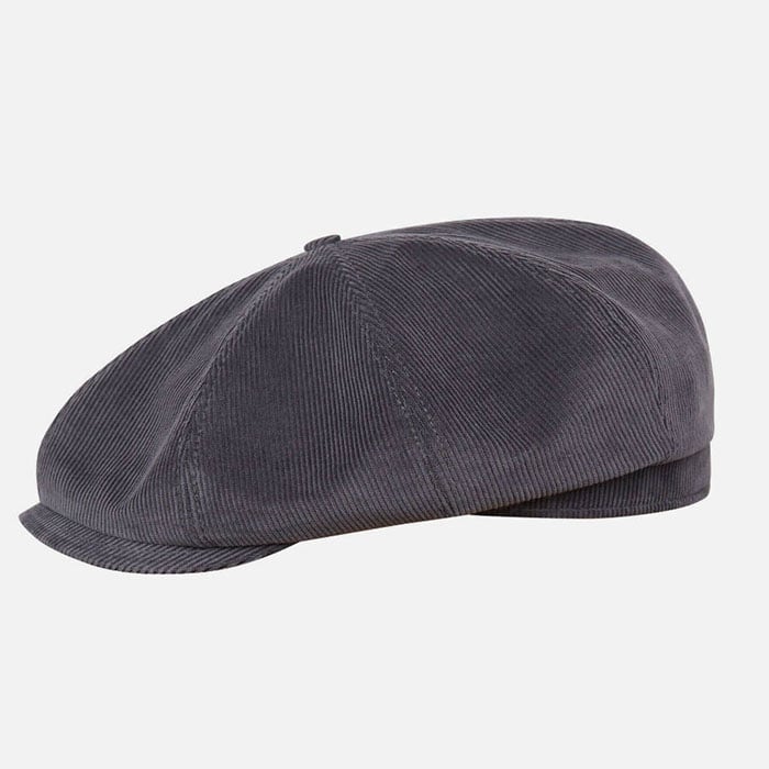 Corduroy 8 Panels Cap-Grey