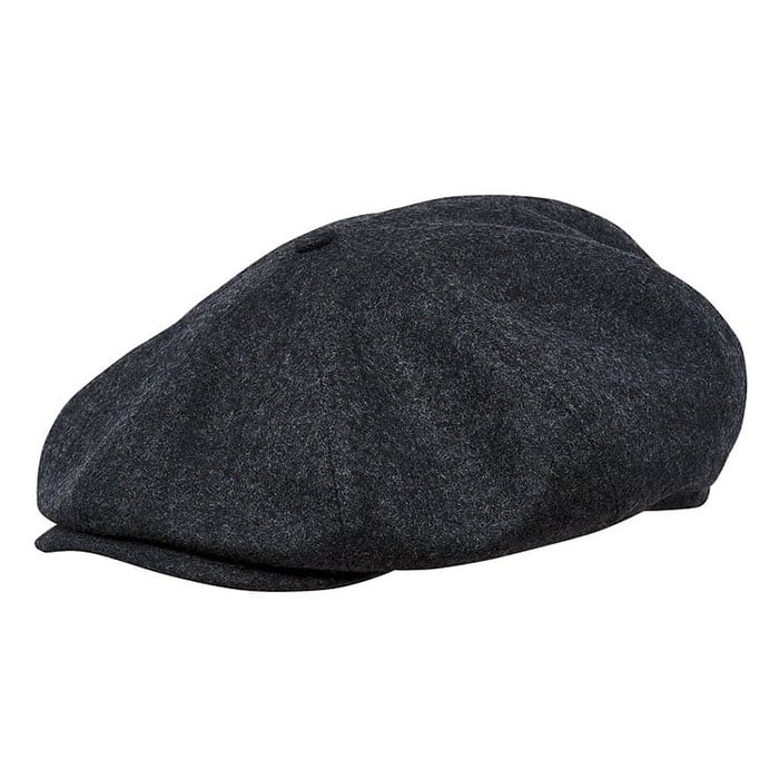 Peaky Blinders Scottish Harris Tweed 8 Panels Man Cap Black Grey