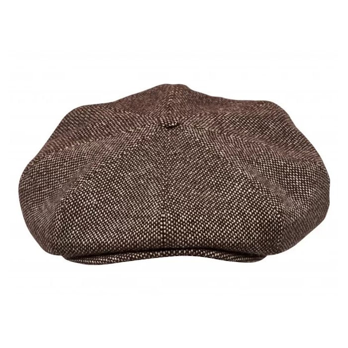 Peaky Blinders - Wool Scottish Harris Tweed 8 Panels Man Cap Brown