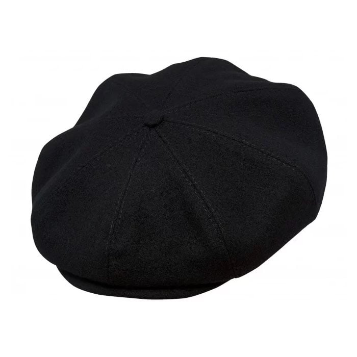 Peaky Blinders Scottish Harris Tweed 8 Panels Man Cap Black