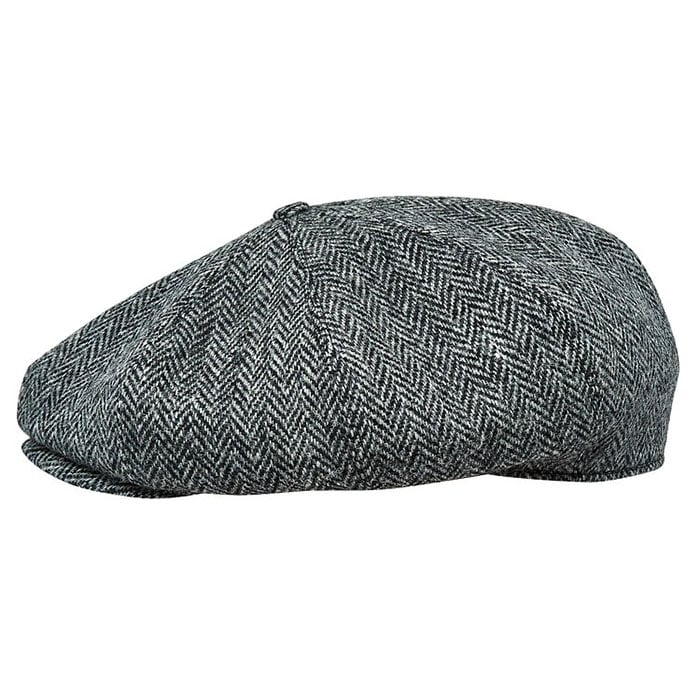 Peaky Blinders Scottish Harris Tweed 8 Panels Man Cap Gray-Black