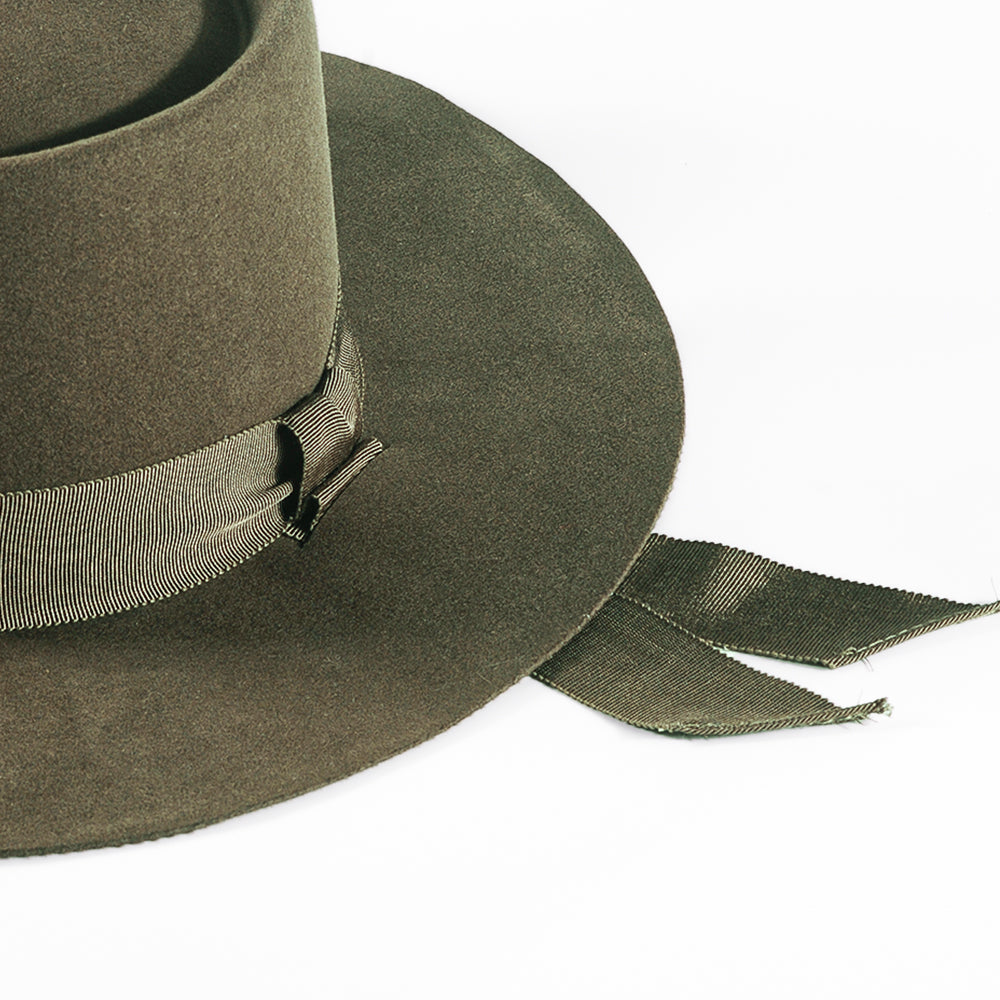 Rounded Felt Hat-Green