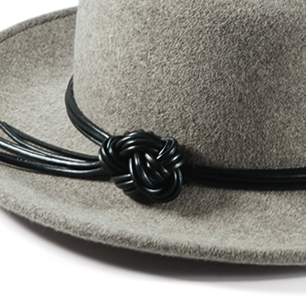 Rounded Felt Hat-Dark Gray