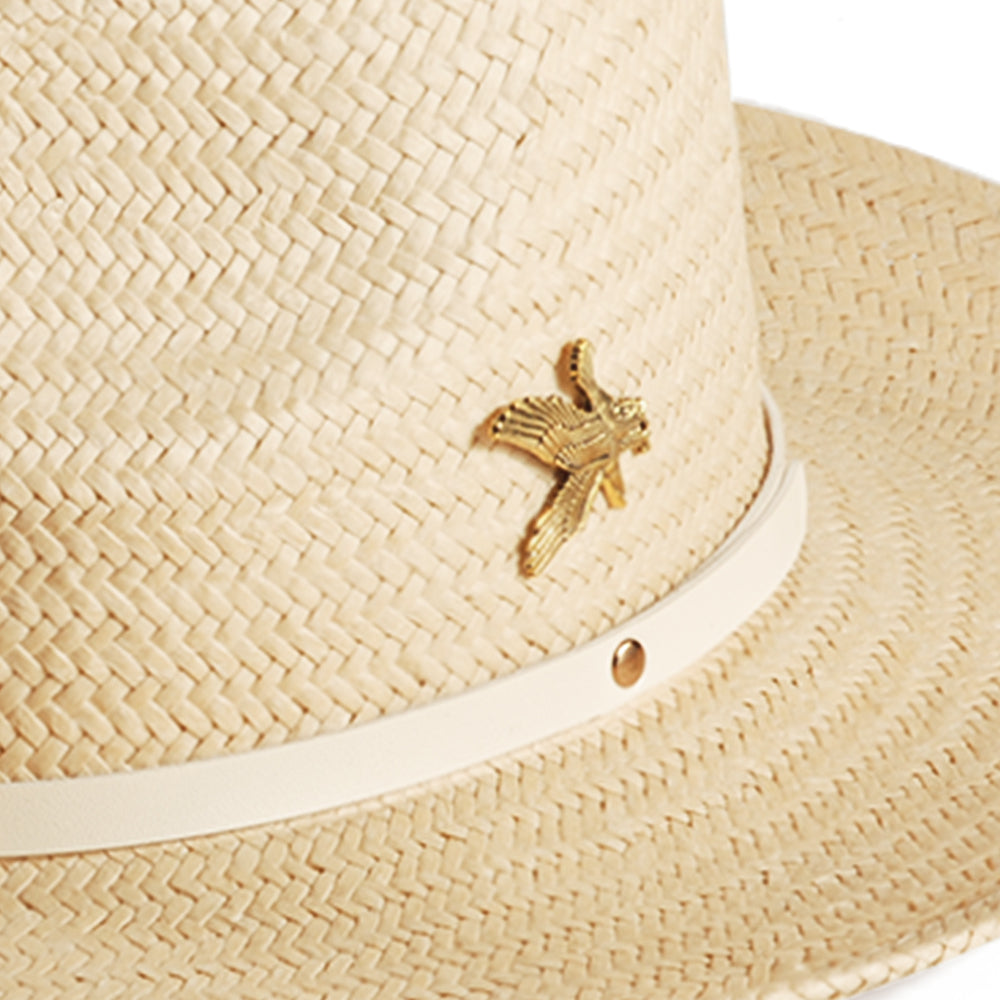 Geoffery Straw Fedora Hat – Beige