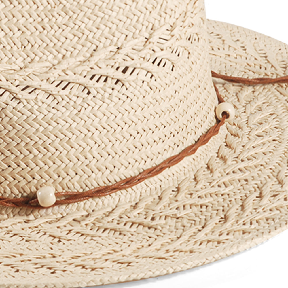 Fedora Straw Hat-Beige