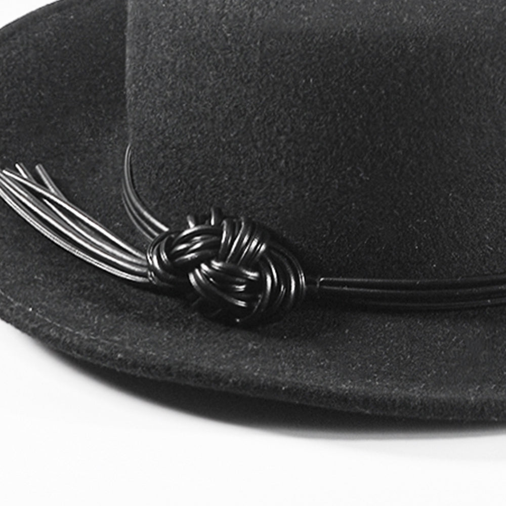 Rounded Felt Hat-Black