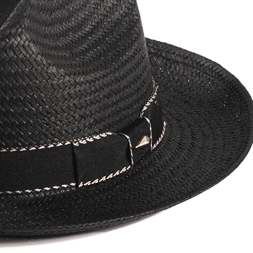 Fedora Straw Hat-Black