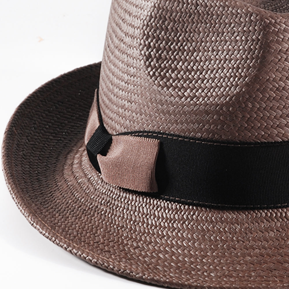 Geoffery Panama Straw Fedora Hat –Coffee (Includes All The Accessories)