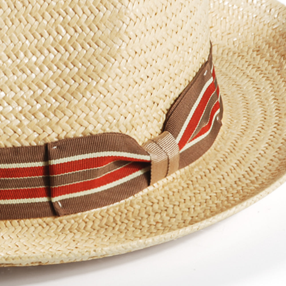 Geoffery Straw Fedora Hat –Beige (Includes All The Accessories)