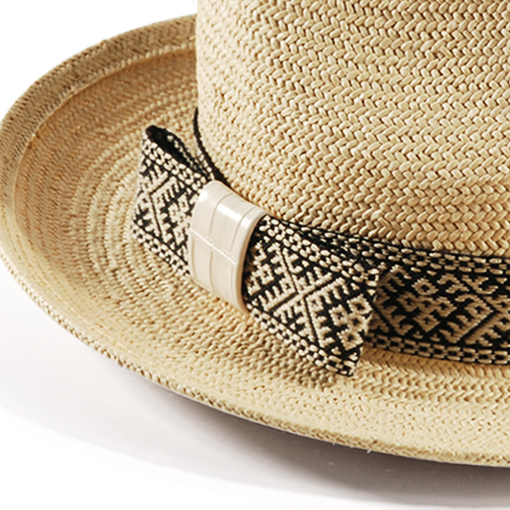 Geoffery Straw Fedora Hat – Beige (Includes All The Accessories)