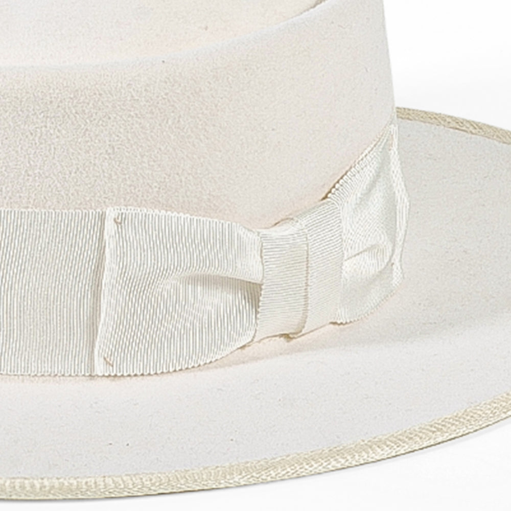 White Bow Tie Bowler Hat