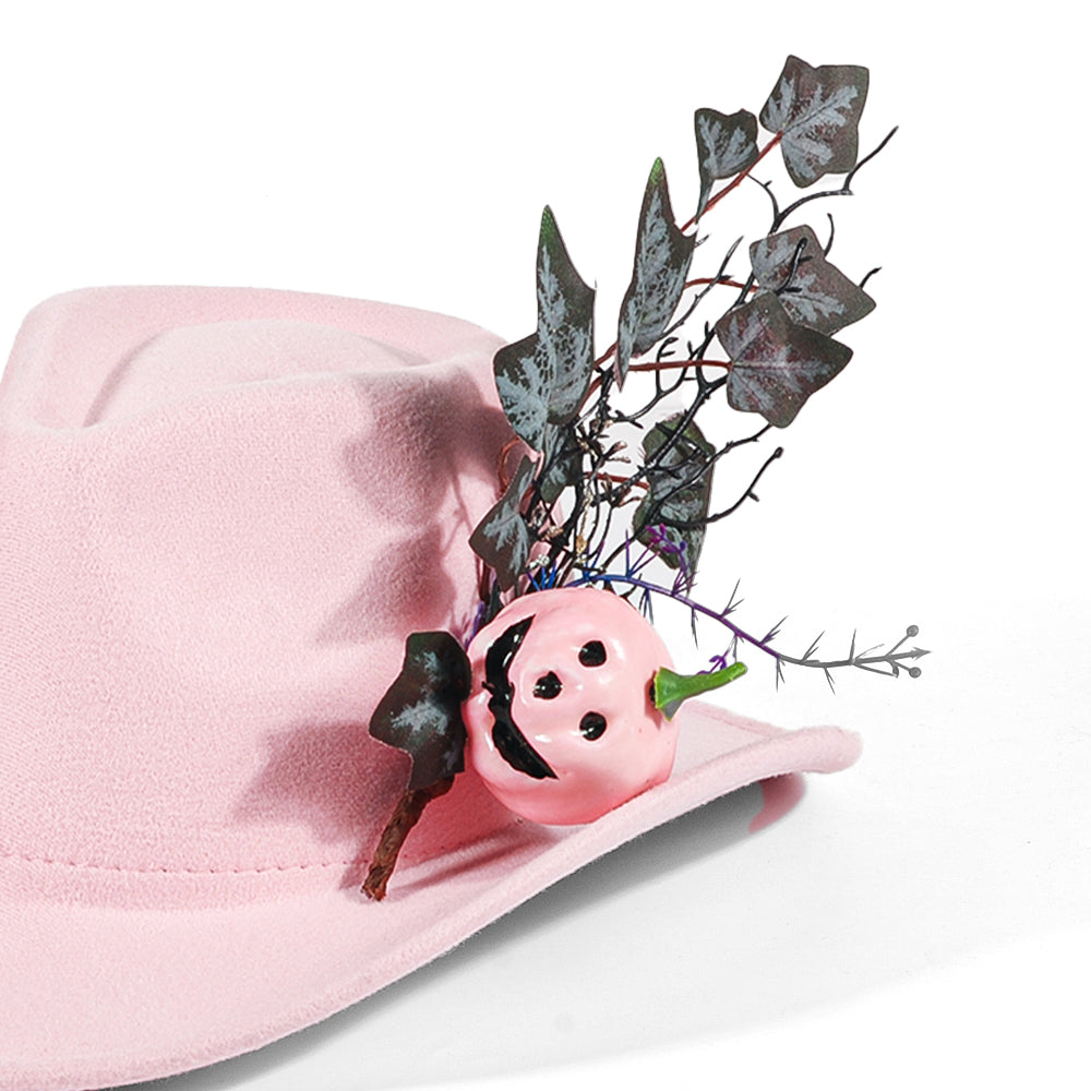 Halloween Pink Pumpkin Felt Hat(Includes all accessories)