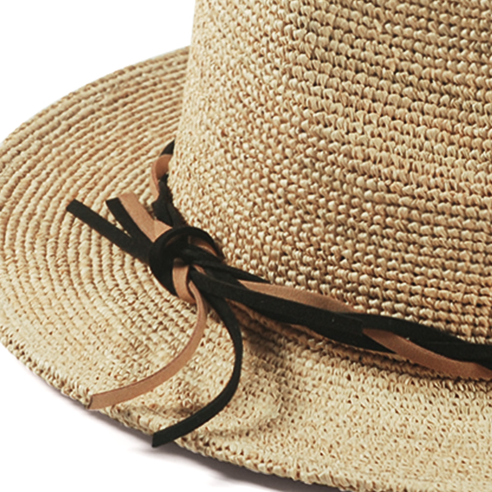 Can be rolls up for packing-Goorin Raffia Haze Fedora