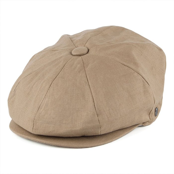 Linen Newsboy Cap - Camel