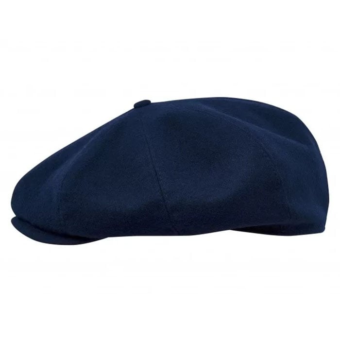 Scottish Harris Tweed 8 Panels Man Cap Navy