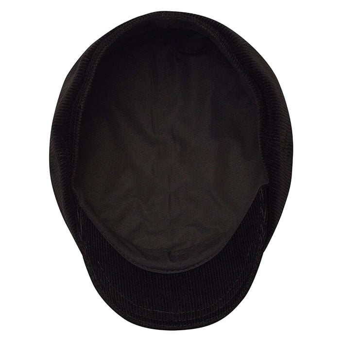 Corduroy 8 Panels Cap-Black