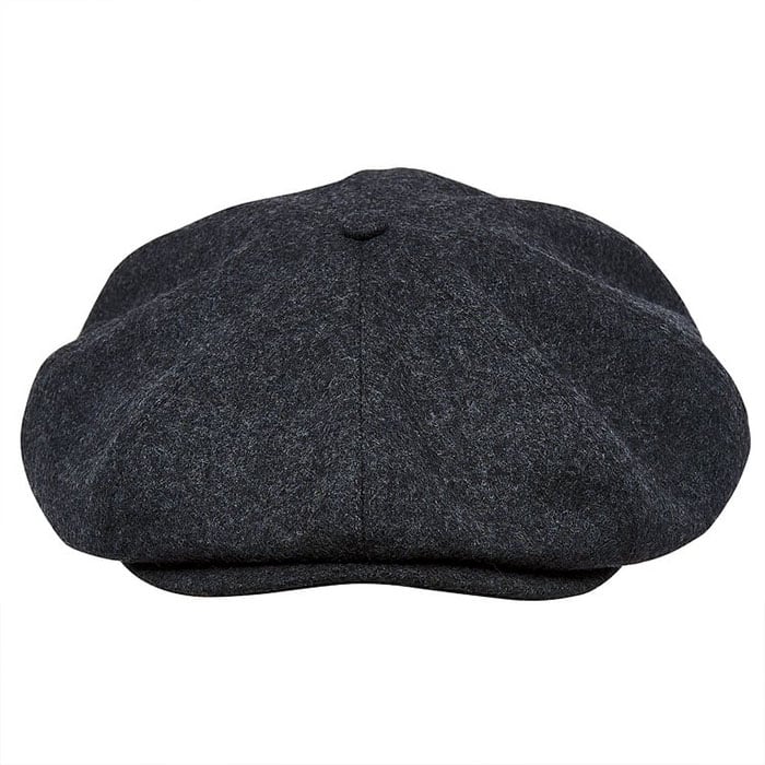 Peaky Blinders Scottish Harris Tweed 8 Panels Man Cap Black Grey