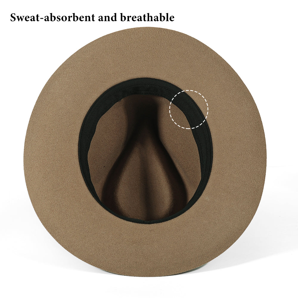 Fedora Felt Hat-Khaki