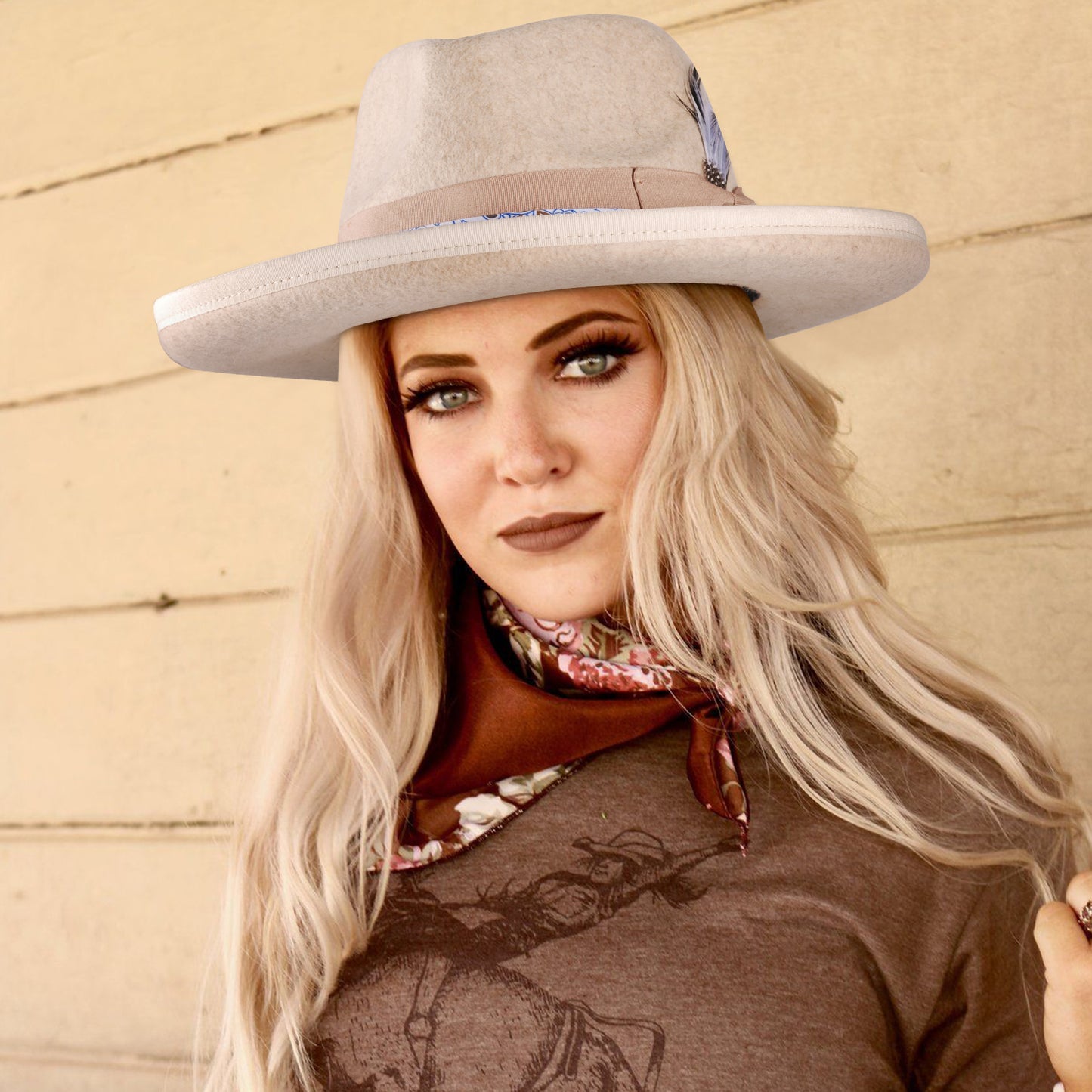 Western Fodora Felt Hat (Includes All The Accessories)