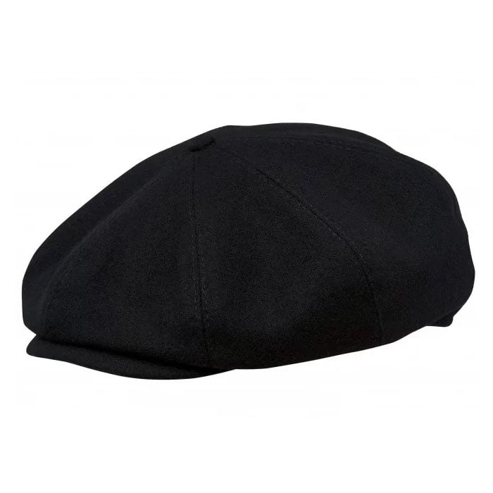 Peaky Blinders Scottish Harris Tweed 8 Panels Man Cap Black