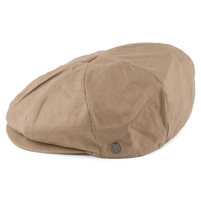 Linen Newsboy Cap - Camel