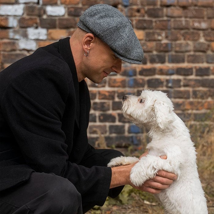 Peaky Caps Scottish Harris Tweed 8 Panels Man Cap Mid Gray