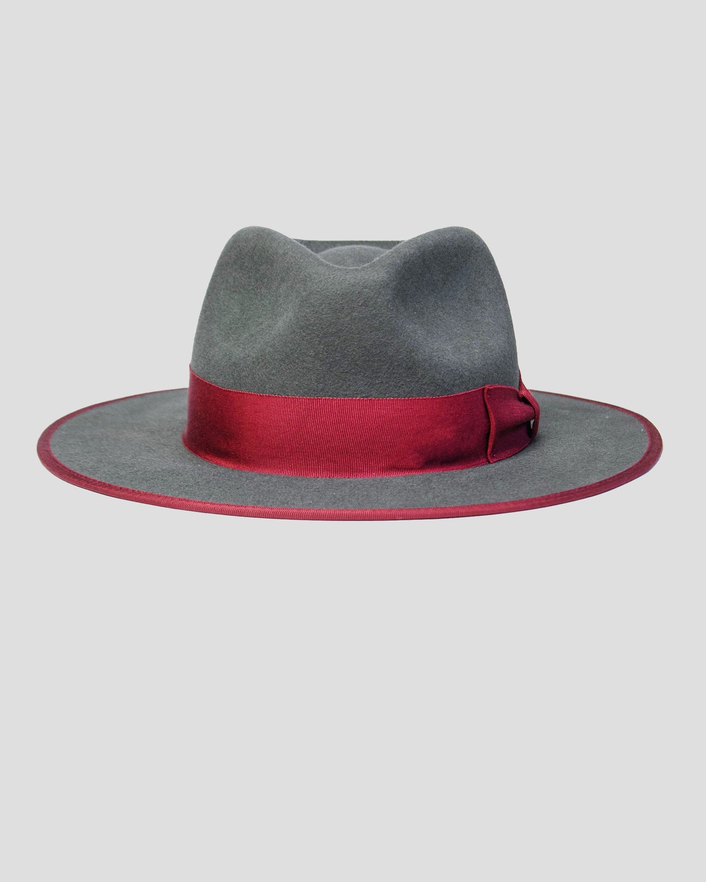 Ferguson Fedora Hat - Slate + Burgundy