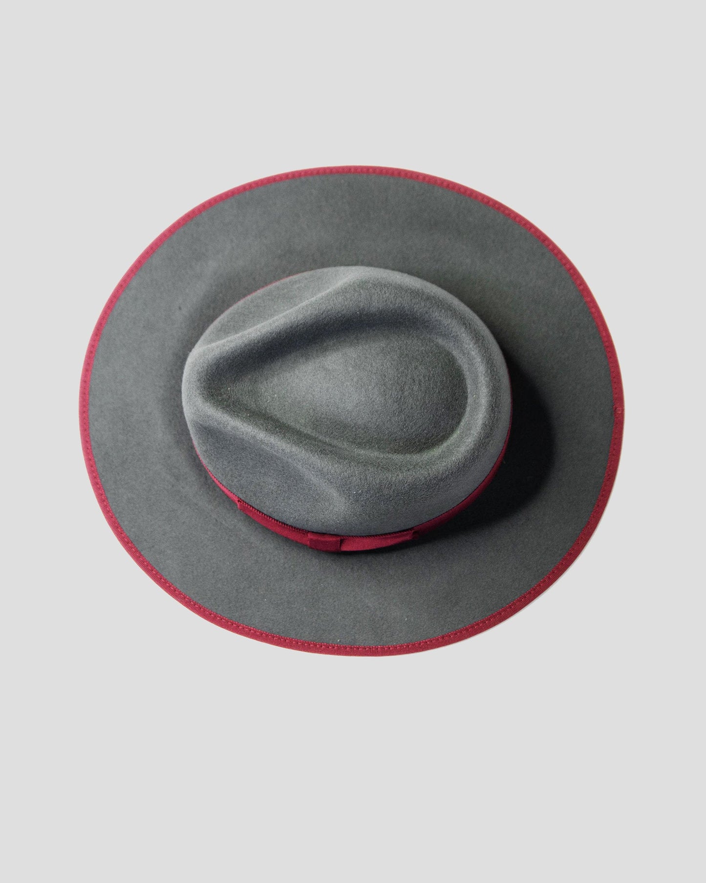 Ferguson Fedora Hat - Slate + Burgundy