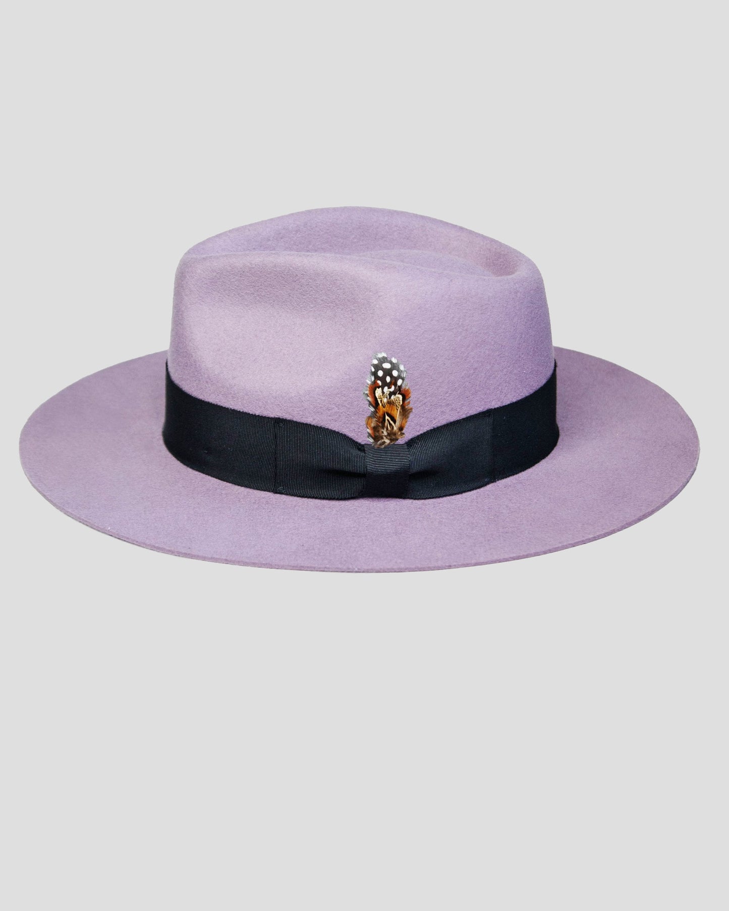 Ferguson Fedora Hat - Lavender + Black