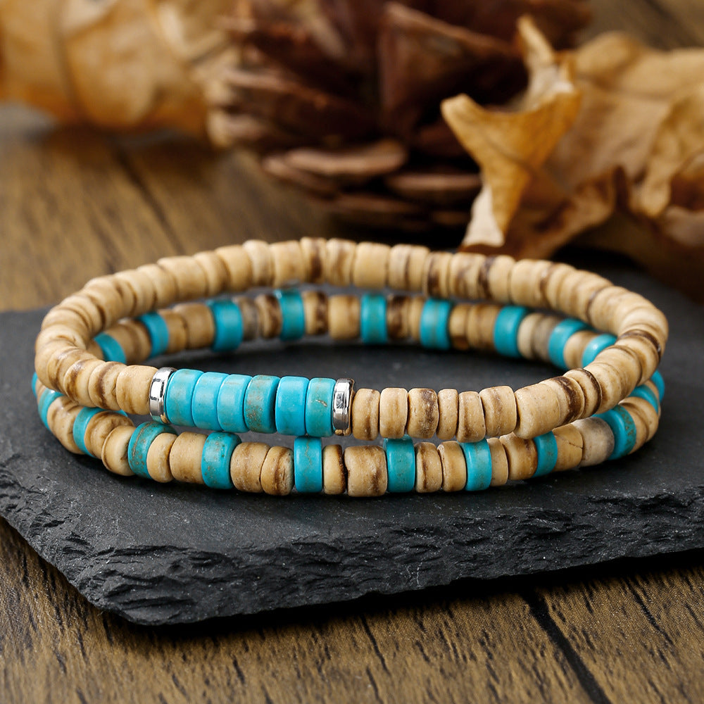 Wooden Beads Coconut Shell Bracelet