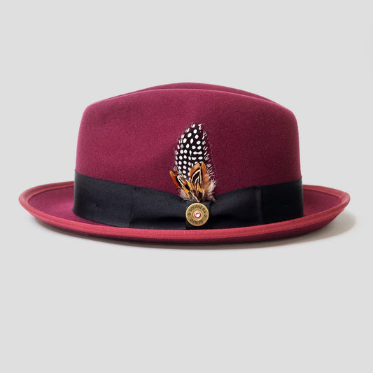 Trilby Fedora Hat – Burgundy V2