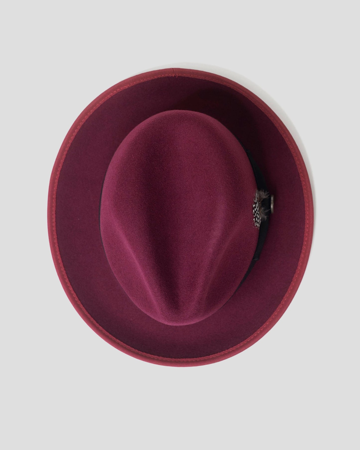 Trilby Fedora Hat – Burgundy V2