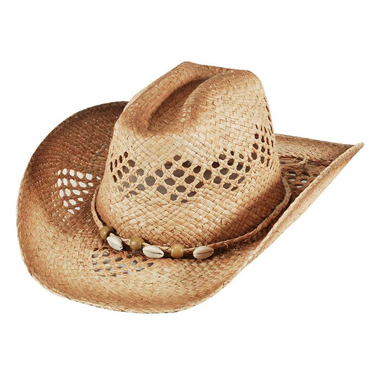 Western Straw Vintage Cowry Hat