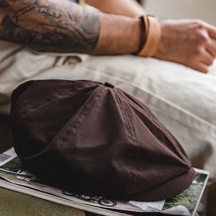 SHELBY - Workwear WAXED COTTON Newsboy Cap