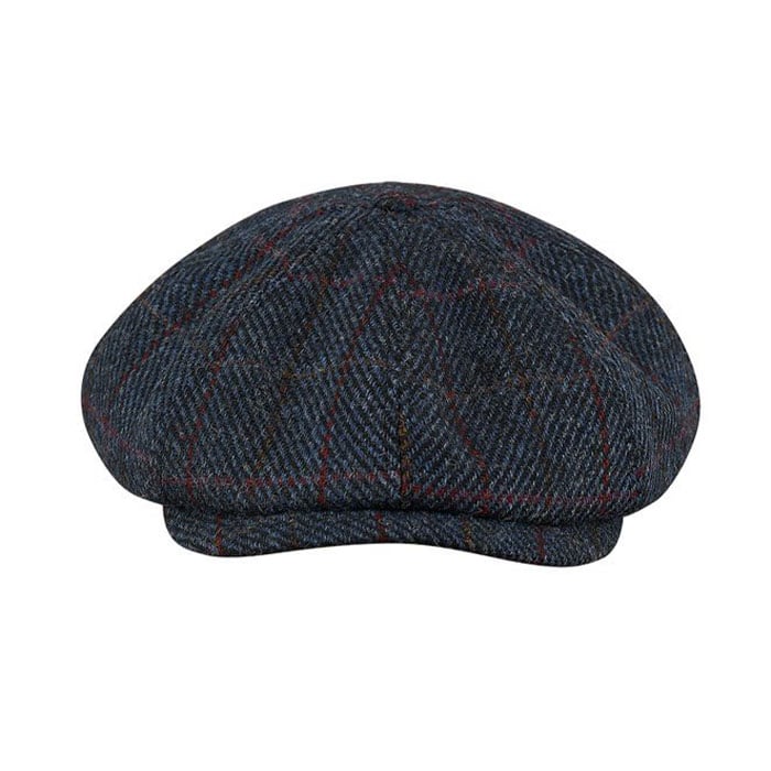 SHELBY -Blue-Red Plaid Scottish 8 Panels Man Cap