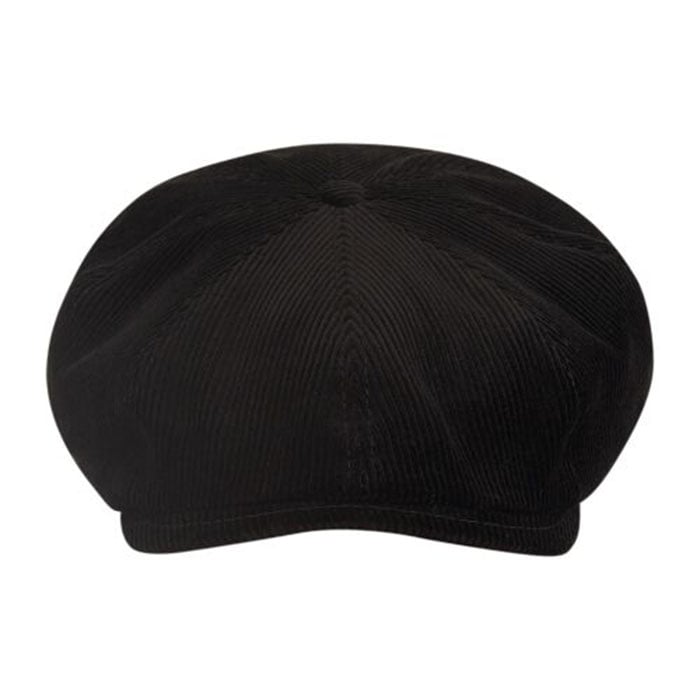 Corduroy 8 Panels Cap-Black