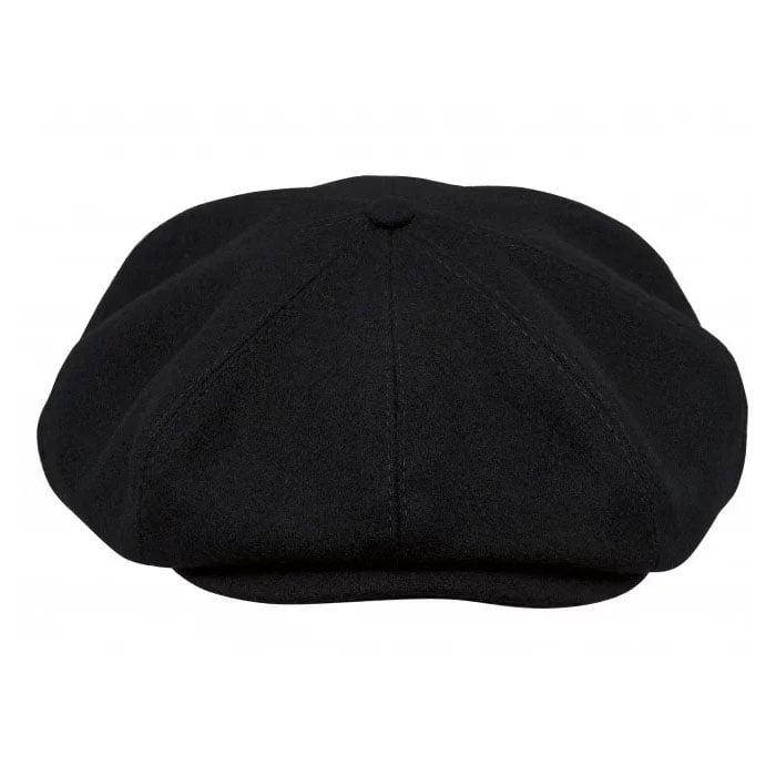 Peaky Blinders Scottish Harris Tweed 8 Panels Man Cap Black