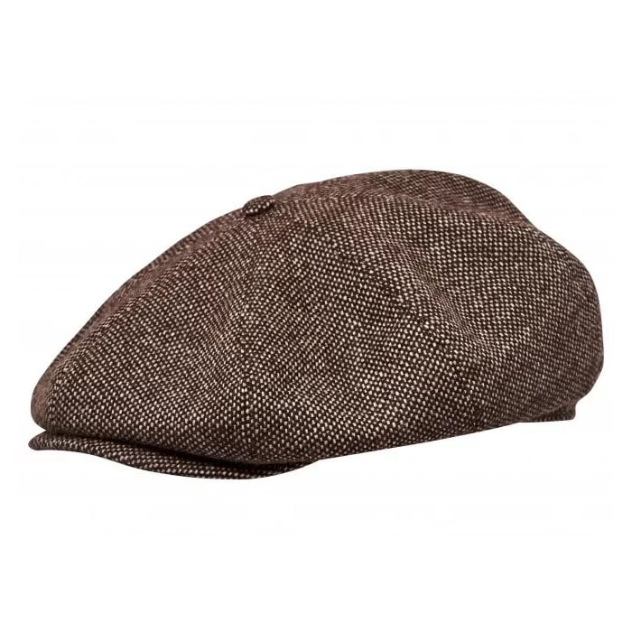 Peaky Blinders - Wool Scottish Harris Tweed 8 Panels Man Cap Brown