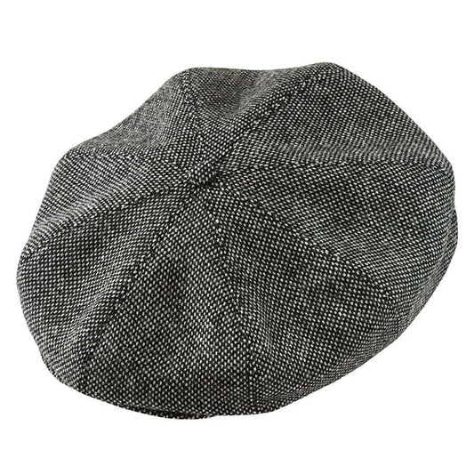 Peaky Blinders Wool Scottish Harris Tweed 8 Panels Man Cap Black-White