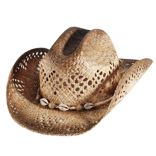 Western Straw Cowboy Cowry Hat