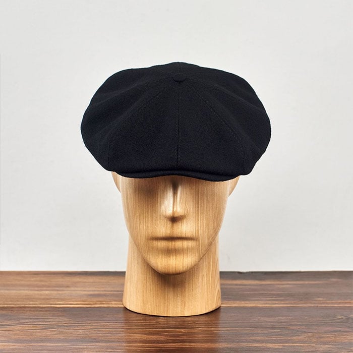 Peaky Blinders Scottish Harris Tweed 8 Panels Man Cap Black