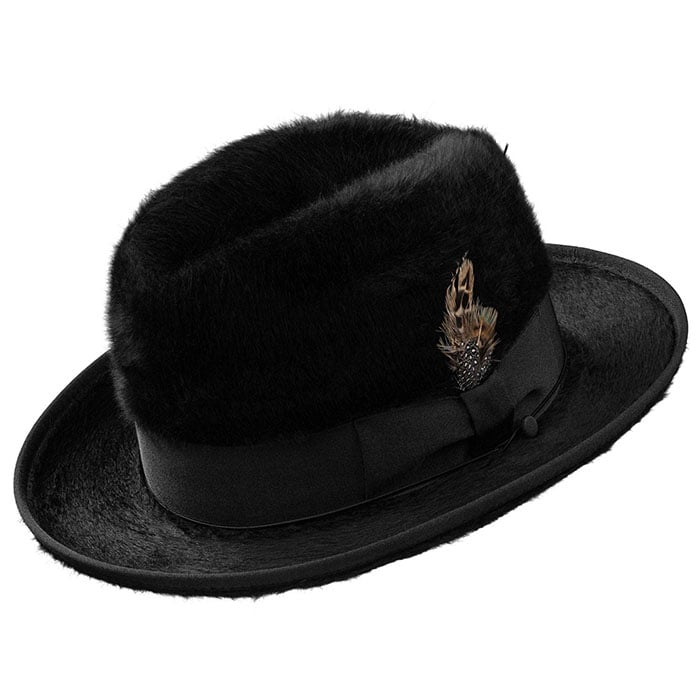 Alpha Godfather Homburg Hat-Black