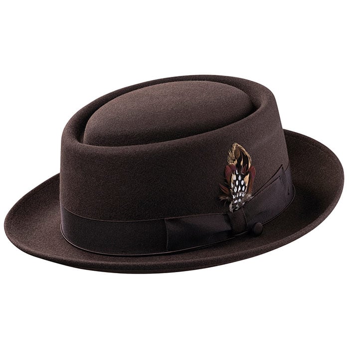 Porkpie Oak Hat-Dark Brown