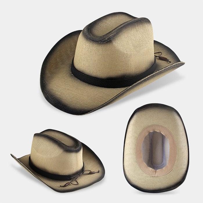 Vintage West Cowboy Straw Hat